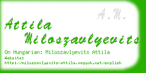 attila miloszavlyevits business card